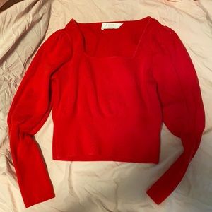 RED ASTR PUFF SLEEVE SWEATER!